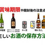 お酒(日本酒 ビール ワイン ウイスキー 焼酎)の保存温度と保管方法